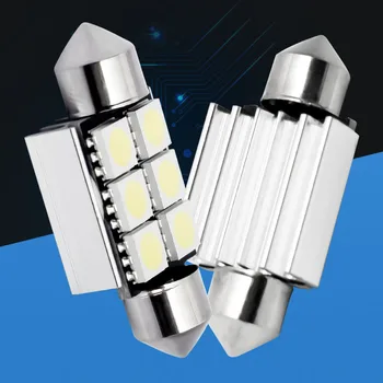 

50pcs 36mm C5W 6 SMD 5050 LED White CANBUS Error Free Car License Plate lights Bulb Reading Dome Festoon Lamp door light