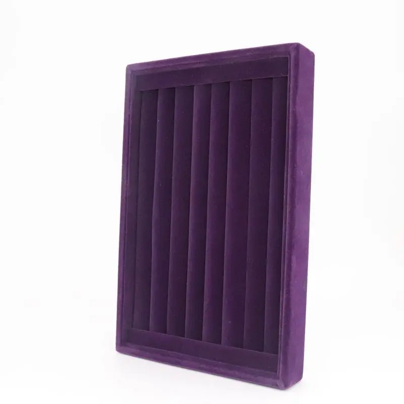 Mini Portable Leather Earrings Organizer Velvet Tray For Women Jewelry Insert Display Ring Holder Girls Makeup Cases - Цвет: Velvet Purple