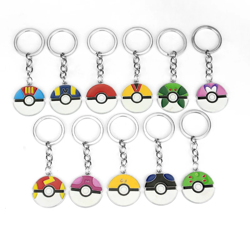 POKEMON POKEBALL ENAMEL KEY RING BAG CHARM RETRO GIFT IN BAG