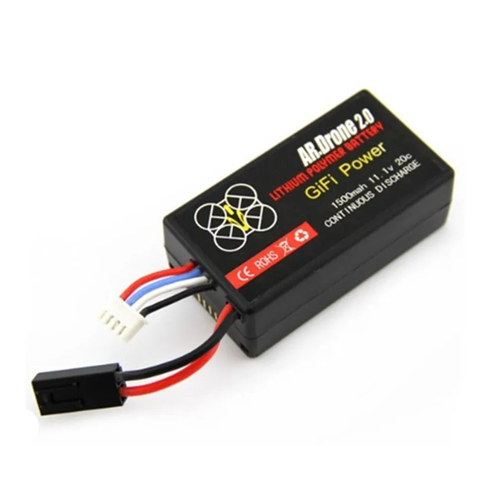 11,1 V 1500mAh 20C перерабатываемая высокомощная батарея LiPo с 2 разъемами, предназначенная для Parrot AR. Drone 2,0 Квадрокоптер долгое время полета