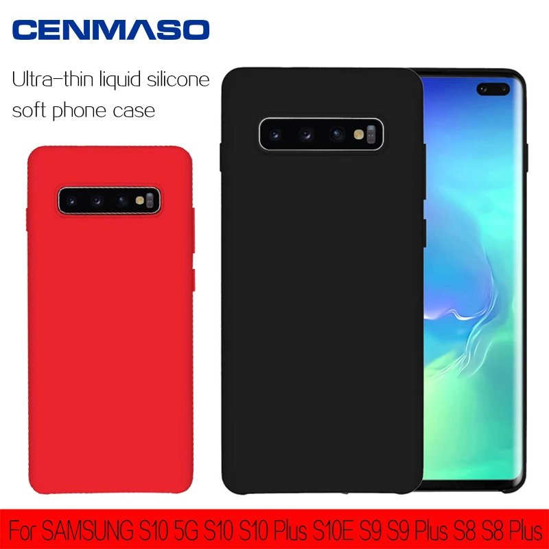 

Cenmaso Original Official Style High Quality Silicone Soft Case Cover for Samsung Galaxy S10 5G S10 E S8 S9 S10 Plus Case Cover
