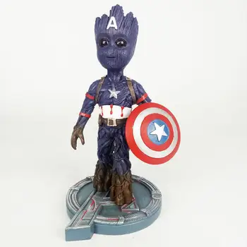 

Marvel Avengers 3 Infinity War Galaxy Guard Groot Turned to American Captain Action Figure Toy PVC Modle doll For Birthday Gifts