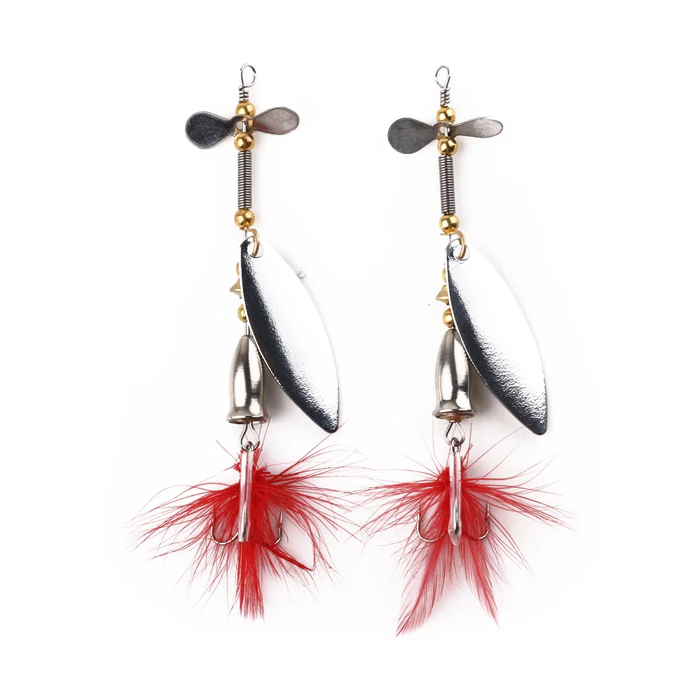 thumbnail image 2 of 10pcs Bass Fishing Lure, Fishing Spoons Metal Lures Kit With Hook Tackle Box 2 of 11