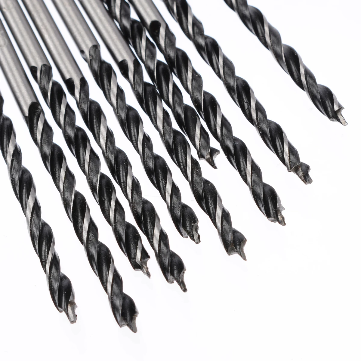 10pcs 3mm Diam Twist Drill Bit Wood Drill Bits with Center Point High Strength Drilling Tool for Woodworking