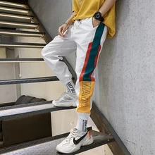 Thin Section Man Trend Self-cultivation Student Motion patshwork Pants trousers men joggers sweatpants hip hop цена Thin Section Man Trend Self-cultivation Student Motion patshwork Pants trousers men joggers sweatpants hip hop цены онлайн