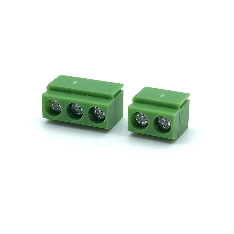 20 шт./лот KF301-5.0-2P 3P KF301 винт 2Pin 5,0 мм прямой контактный PCB Клеммная колодка Разъем синий и зеленый