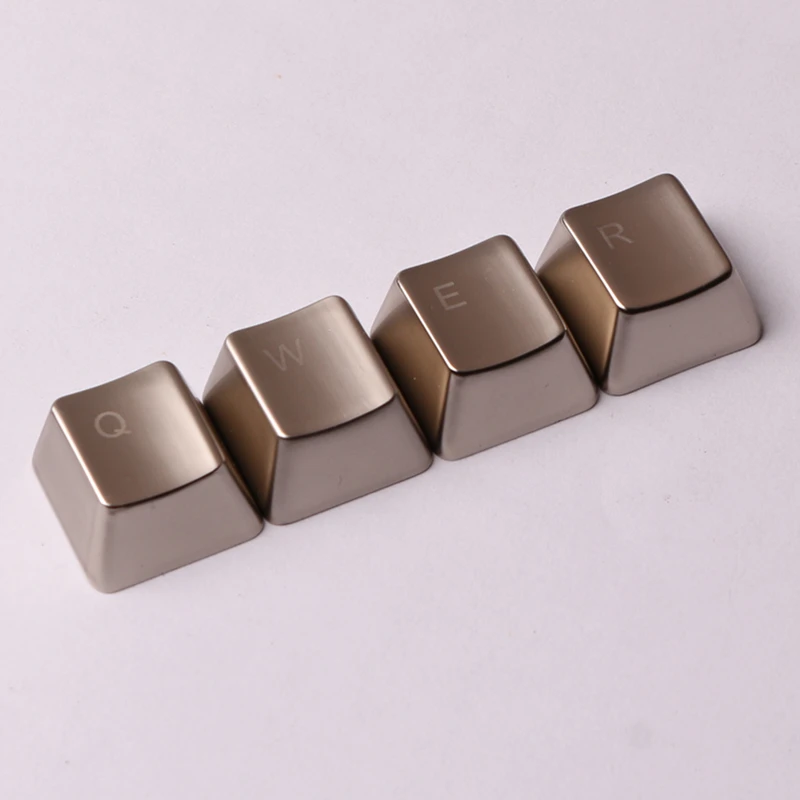 Металлические клавиши на клавиатуру QWER Keyset Золотой/Серебряный OEM профиль Cherry MX