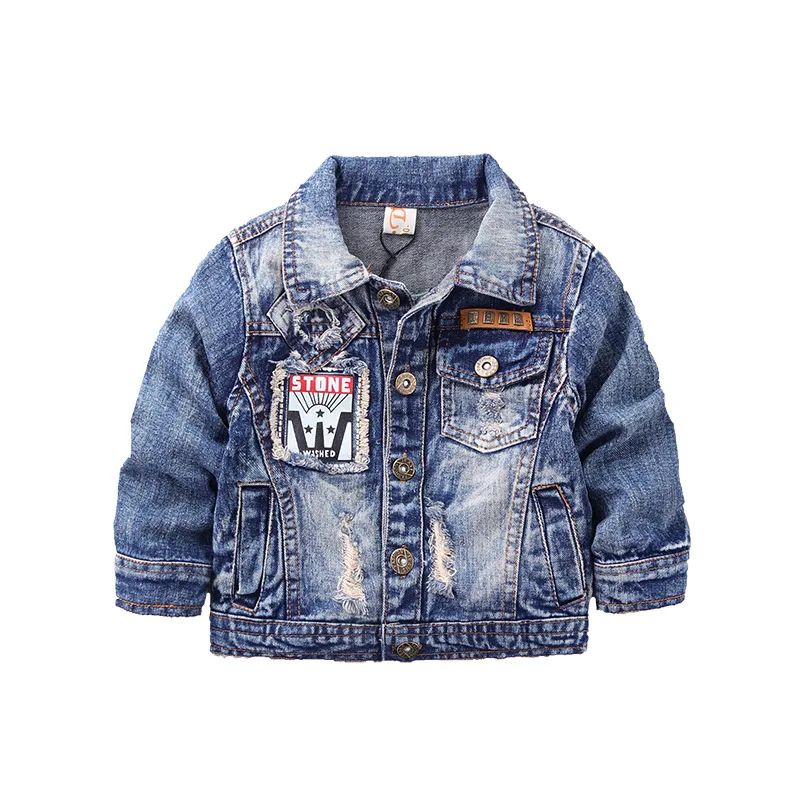 

2019 Autumn Denim Little Boy Jackets Kids Spring Blue Boys Coat For School 2 3 4 5 6 Years Old Children Clothes Boys RKC185045