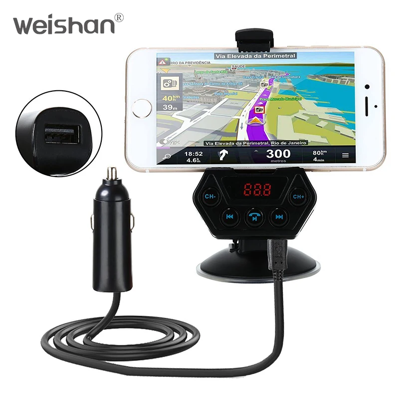 Weishan беспроводной Bluetooth FM передатчик модулятор Автомобильный Радио адаптер MP3