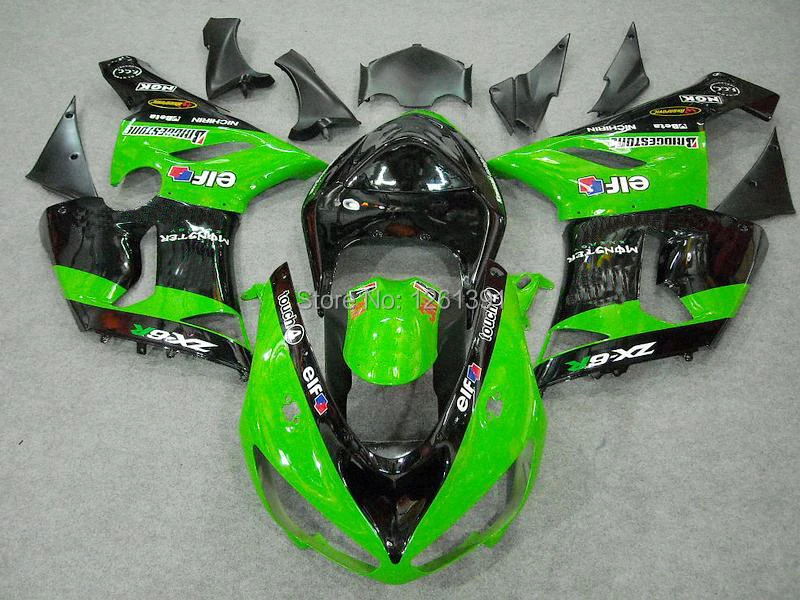 Injection Green black fairing kit FOR KAWASAKI NINJA ZX 6R 636 05 06 ZX