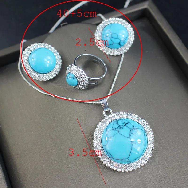 Jiayijiaduo 3 шт. Кулон Ювелирные наборы для женщин ювелирные изделия серебряный цвет Муассанит ожерелье серьги кольцо Свадебные аксессуары
