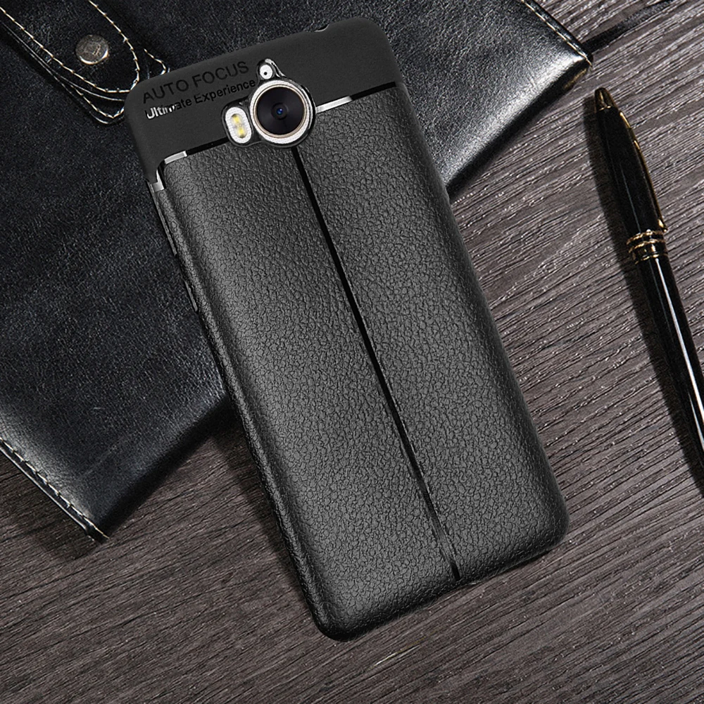 For Huawei Y6 2017 /Y5 III 3 /Honor 6 Play Case Slim Leather Texture Soft Rubber Silicone TPU Phone Protective Shell |