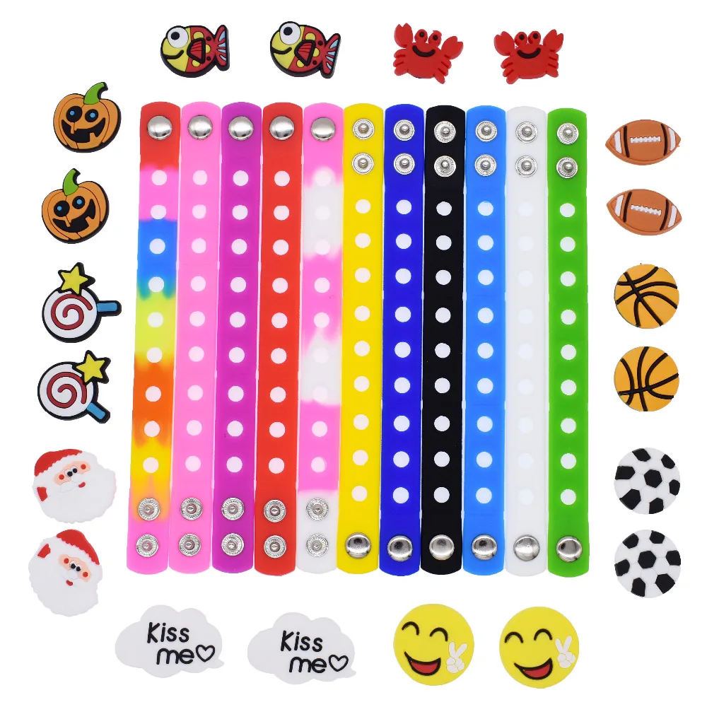 Kids Gift 20pcs X/'mas /& Halloween Shoes Accessory Fit Wristbands