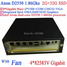 Intel ATOM D2550 Dual Core 1 86Ghz Small Desktop Firewall Server with 2G RAM 32G SSD