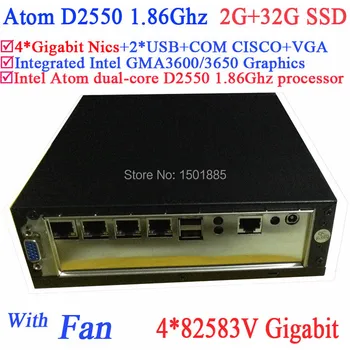 

Intel ATOM D2550 Dual Core 1.86Ghz Small Desktop Firewall Server with 2G RAM 32G SSD