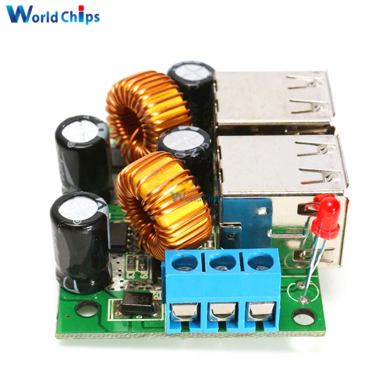 

4-USB Port Step Down Power Supply Converter Board Module A5268 DC 12V 24V 40V to 5V 5A For MP3/MP4 Phone Car Equipment
