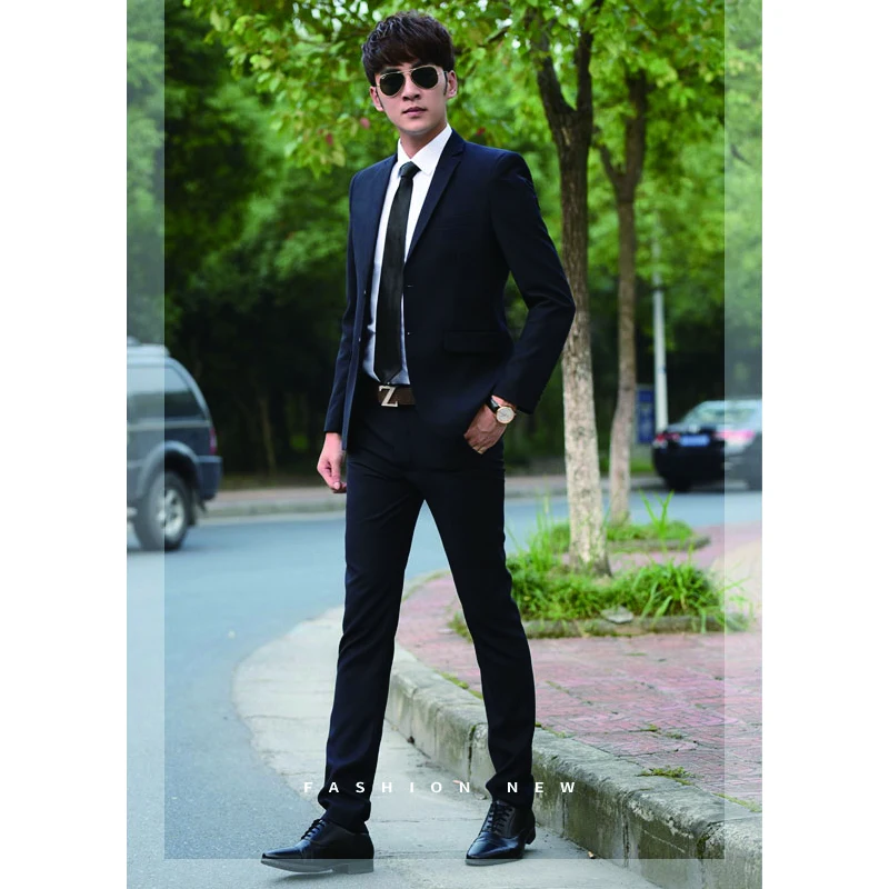 2019 Suit Men Jacket spring autumn Blazers pants sets British office commuter tops and pants slim business casual trouser suit 2019 Suit Men Jacket spring autumn Blazers pants sets British office commuter tops and pants slim business casual trouser suit