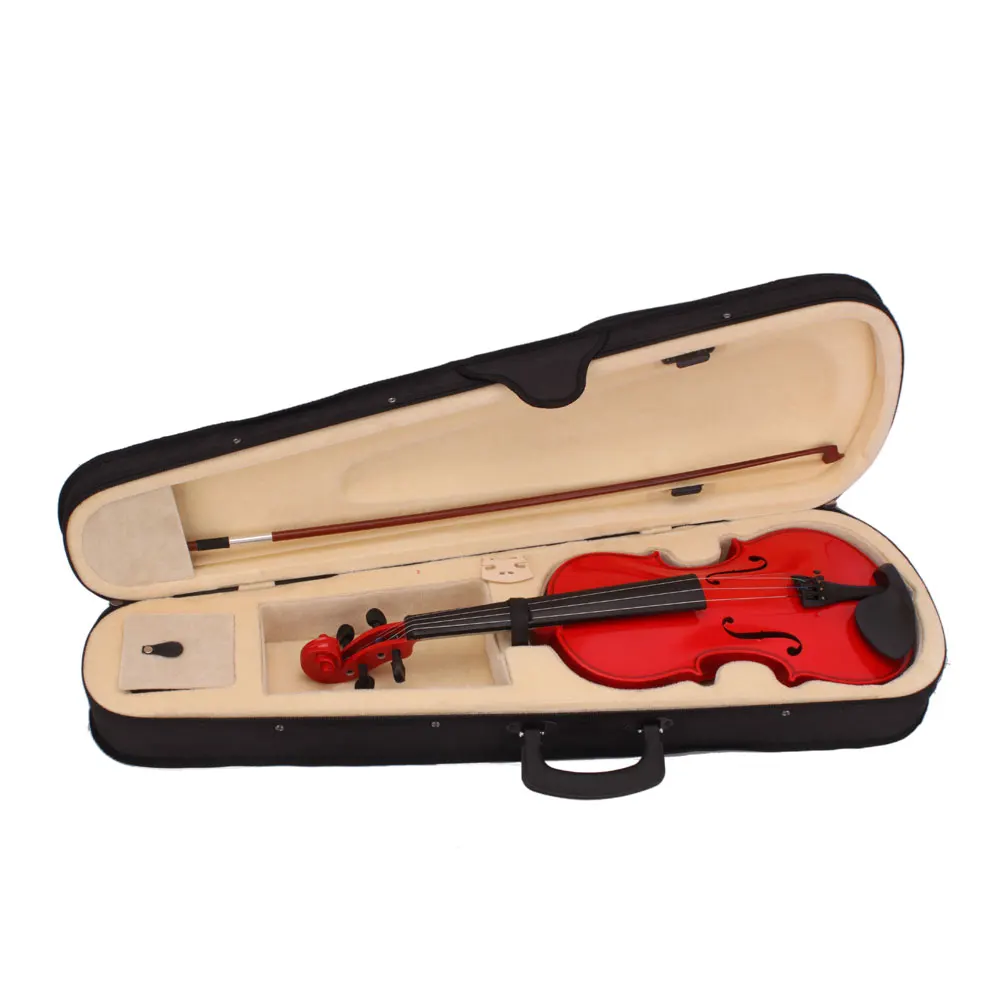 Новинка 4/4 акустическая скрипка с чехлом для скрипки Лук канифоль Красный