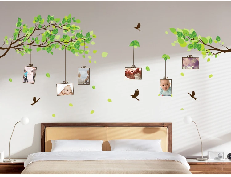 Лес памяти дерево фото наклейки на стену в раме Гостиная Спальня украшение дома настенные художественные наклейки Птица Наклейка обои