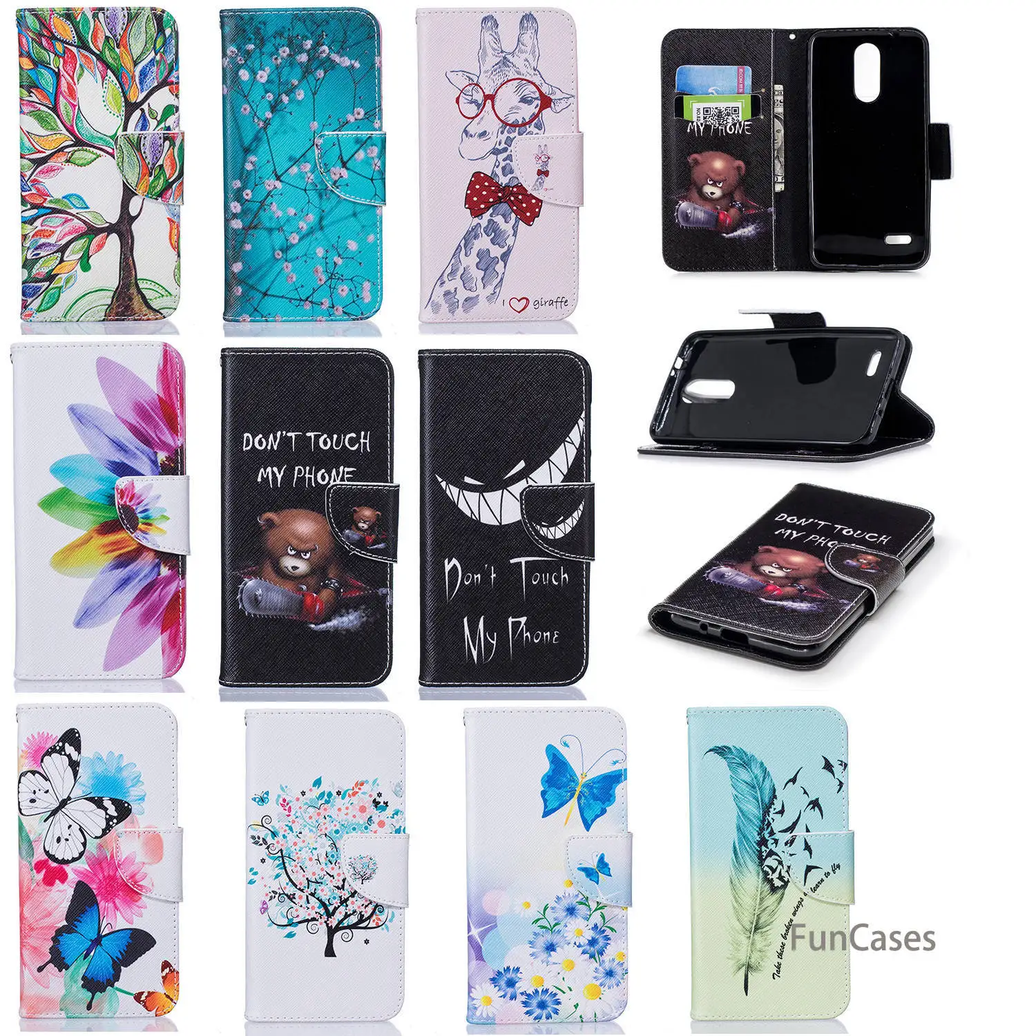 Древо жизни флип чехол для телефона СПС Coque Samsung LG K8 2018 слот карт животных Etui Calda