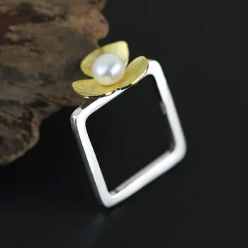 

ACECARE silver jewelry rings/pearl ring popular 925 material flower wedding jewelry mistress gift for 2019 female