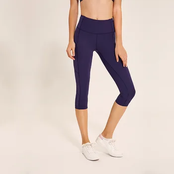 Calf-Length Pants High Waist Women Yoga Pants Workout Capri Pant Sport Leggings Fitness Training Gym Tights with Side Pocket 4