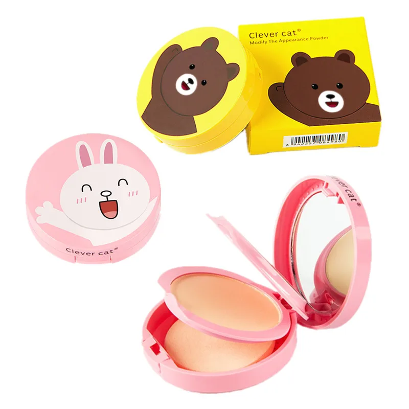 

Cartoon Face Base Pressed Powder Matte Concealer Contour Palette Whitening Oil Control Foundation Powder Beauty Cosmetic