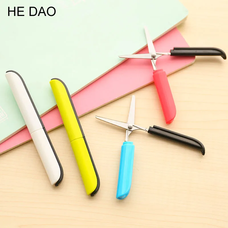 

Candy Hidden Creative Pen Design Student Safe Scissors Paper Cutting Art Office School Supply with Cap Kids Stationery DIY Tool