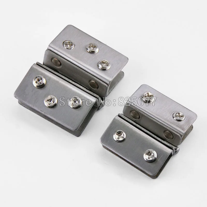 10PCS Glass Door Hinge Display Showcase Hinge Stainless Steel