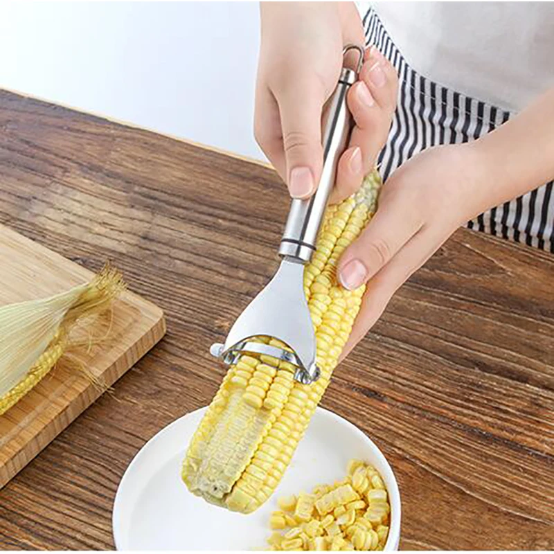 

Corn Peeler Stainless Steel Kitchen Tool Potato Apple Fruit Vegetable Stripper Kernel Cutter Slicer Shredder Zesters