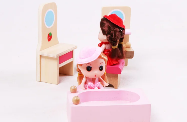 Кукольный домик дом DIY Дом имитация реальной жизни мебель деревянные ролевые игры Розовая кукла вилла день рождения церемония игрушки для детей