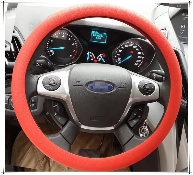 

NEW Car-Styling Car Silicone Steering Wheel Cover FOR golf 5 seat leon passat b5 opel astra h volkswage polo bmw f10 Accessories