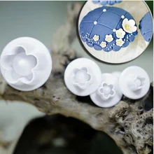 Легко чистить 4 шт./компл. цветок сливы Плунжерные формы c ake инструмент резак украшение инструмент для посуды 70