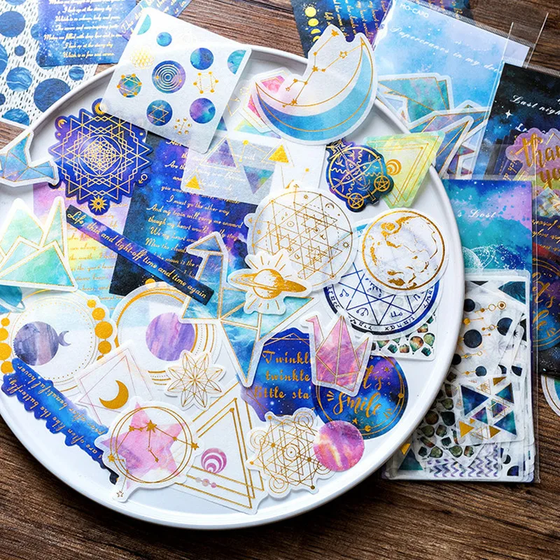 

60pcs/set of Cosmic Star Series booklet writable paper stickers package DIY diary decoration sticker album scrapbooking T181012