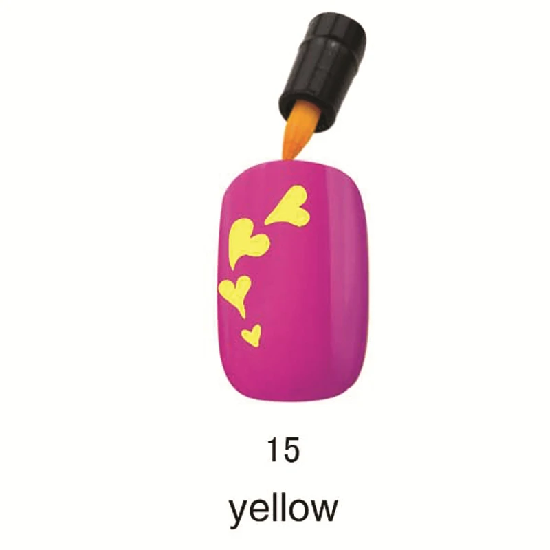 Новая модная Высококачественная ручка для нейл-арта, 16 цветов, женские косметические инструменты для нейл-арта, дизайн для рисования, УФ-Гель-лак для маникюра - Цвет: 15 yellow