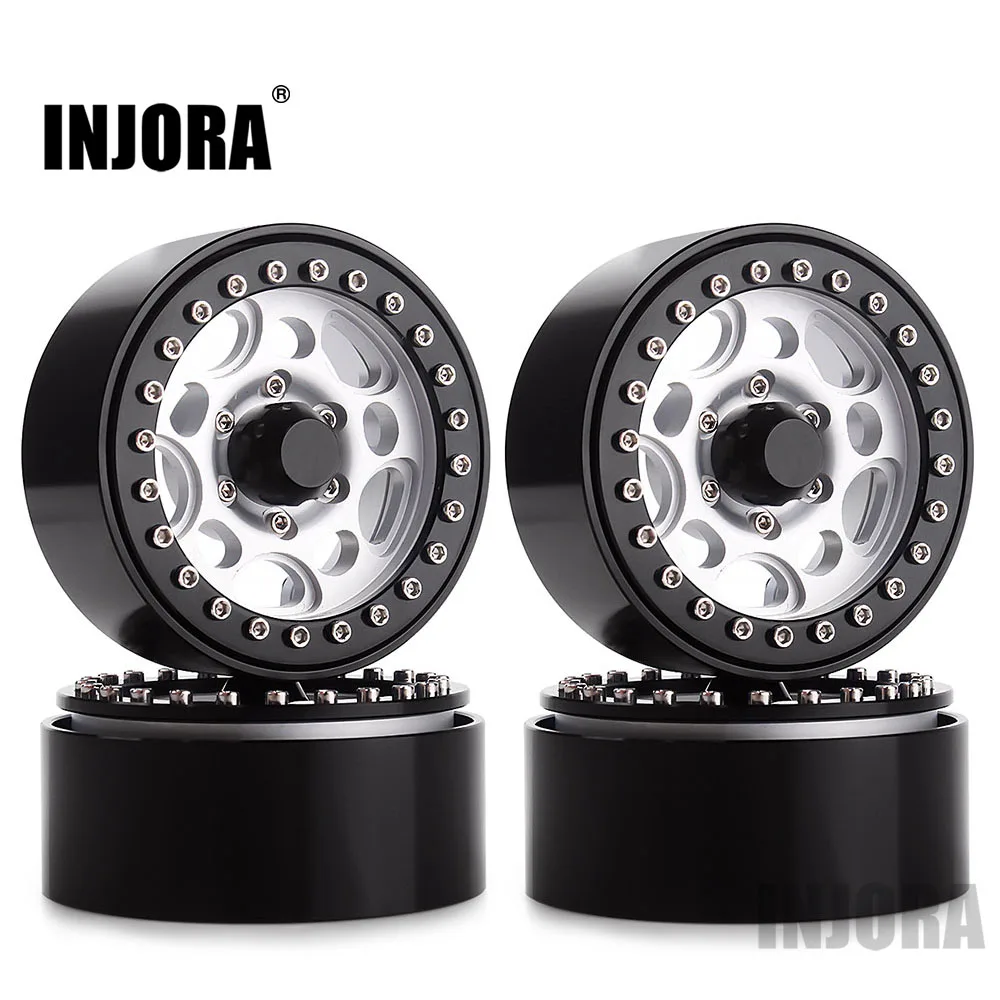 INJORA 4PCS Metal 1.9 Beadlock Wheel Rim Hub for 1:10 RC Crawler Axial SCX10 SCX10 II 90046 D90 D110 MST - Цвет: 04BS