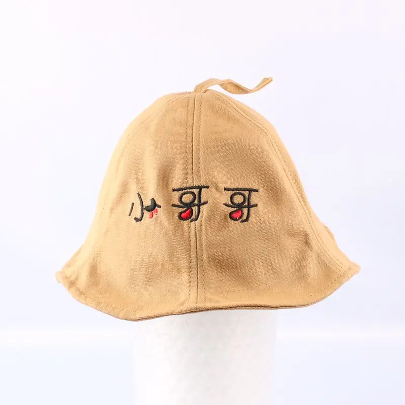 Khaki M& D Новая модная детская шляпа от солнца китайские слова многоцветная шляпа - Цвет: Khaki