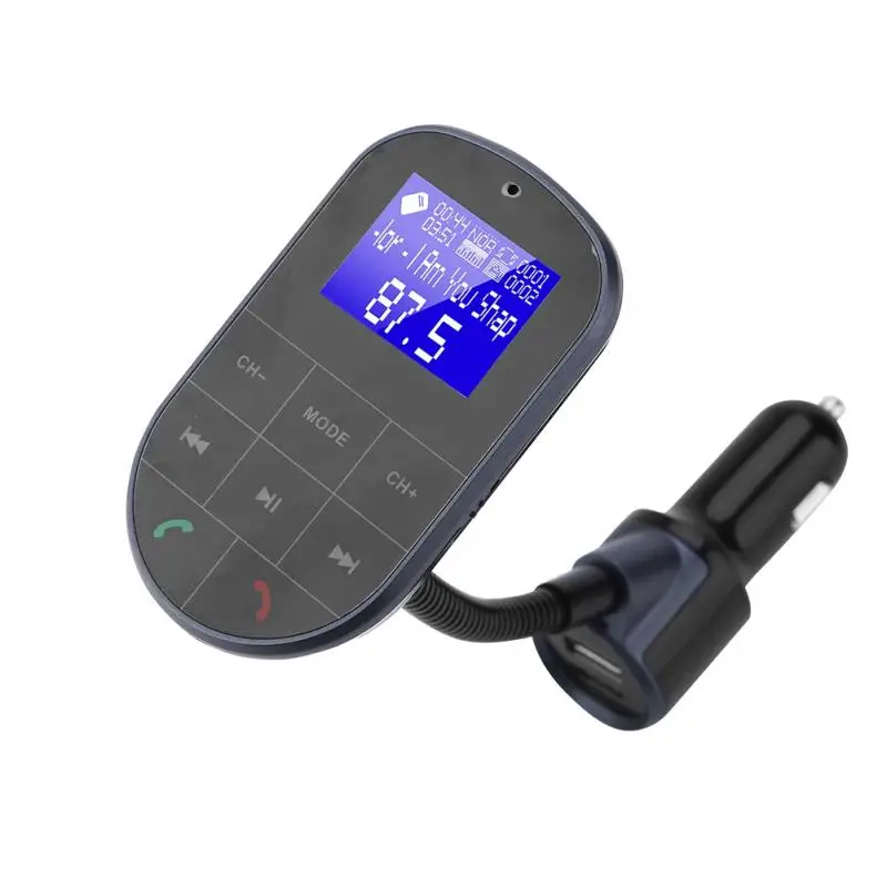 Hands-free беспроводной адаптер Bluetooth для автомобиля FM передатчик вызова зарядных порта USB для автомобиля Зарядное устройство прозрачный ЖК-дисплей цифровой MP3 плеер