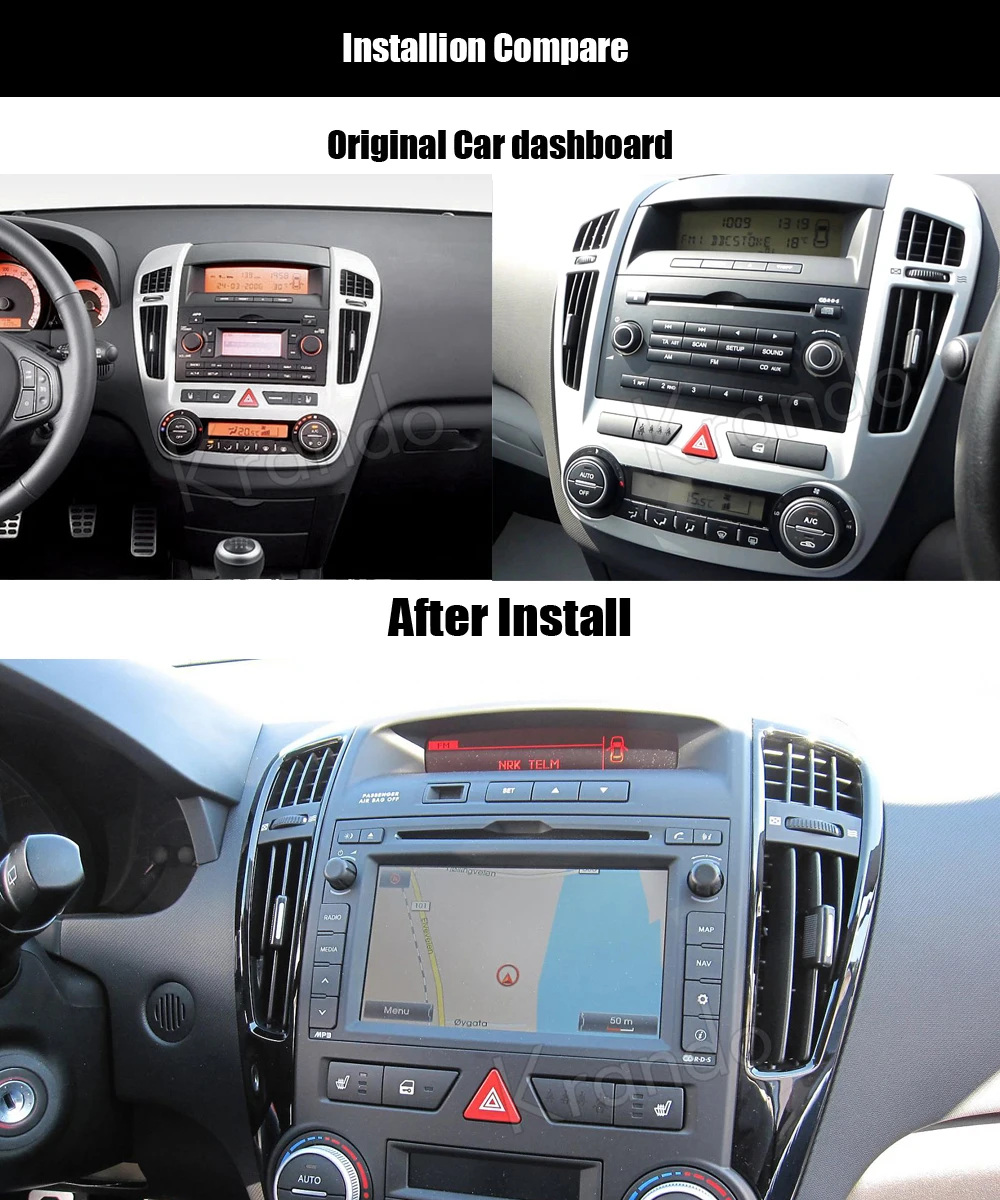 Clearance Krando Android 9.0 7" android car dvd player radio gps for kia ceed 2006-2012 navigation multimedia system WIFI 3G BT DAB+ 2