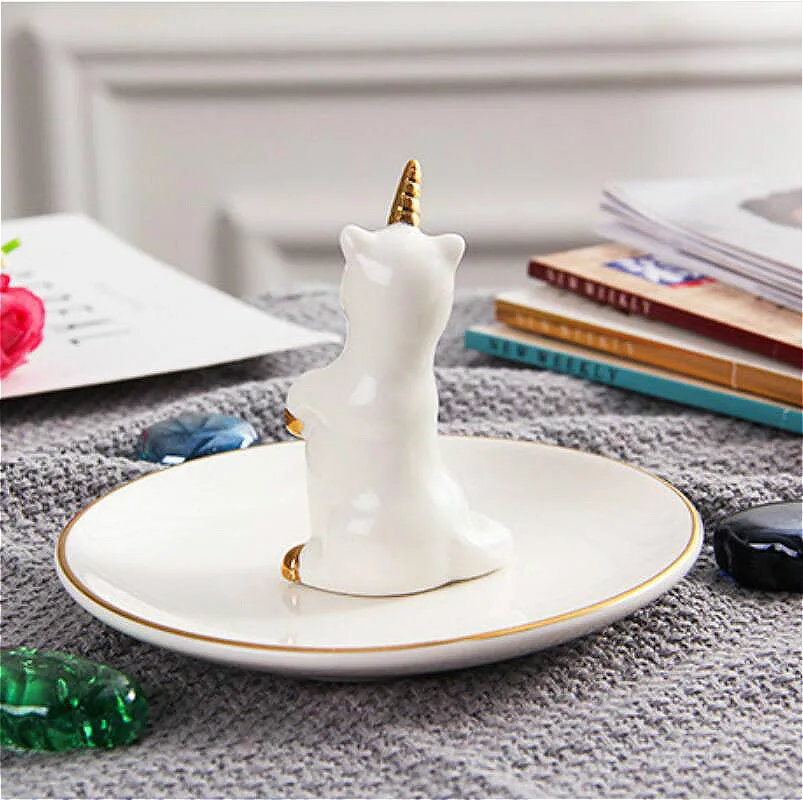 Европейский лоток для ювелирных изделий в виде единорога маленькая коробка