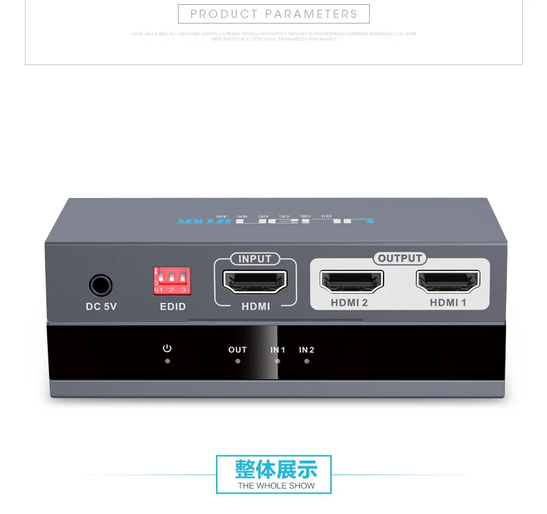 США штекер HDMI сплиттер Full HD 1080 p видео HDMI переключатель 1X2 Выход Усилитель дисплей для HDTV DVD PS HDMI сплиттер конвертер