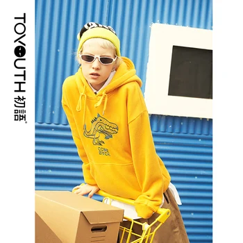 

Toyouth Loose Long Sleeve Sweatshirts Embroidery Cute Hoodies Casual Female Sweatshirts Solid Plus Size Pullovers Harajuku Tops