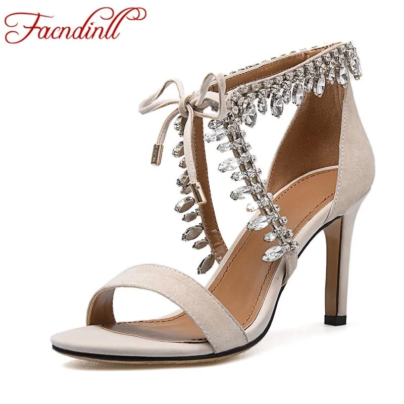 

2017 sexy sandals plus size summer women extreme high heel sandals suede leather rhinestone wedding superstar shoes woman pumps