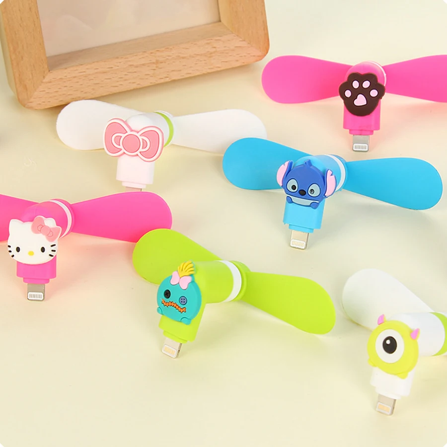 

Mini Portable Fan Mini Cute cartoon 8 Pin Micro usb Flexible Mini Fans for Android Phone Hand Fan