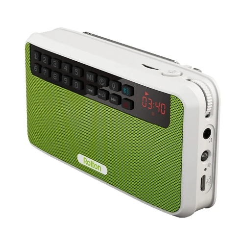 Green Портативный стерео bluetooth-динамик Rolton E500 с fm-радио, четкий бас, двухтрековый динамик, TF карта, USB музыкальный плеер - Цвет: Green