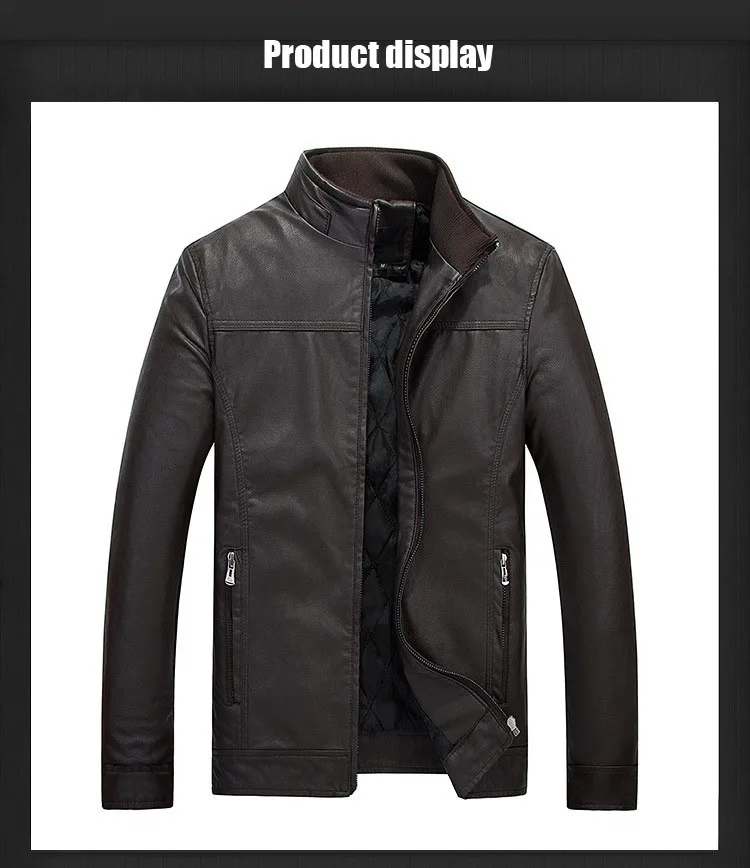 Fashion New Men's PU Jacket Men's Leather Jacket Men's Coat Casual Jacket Large Size 3XL