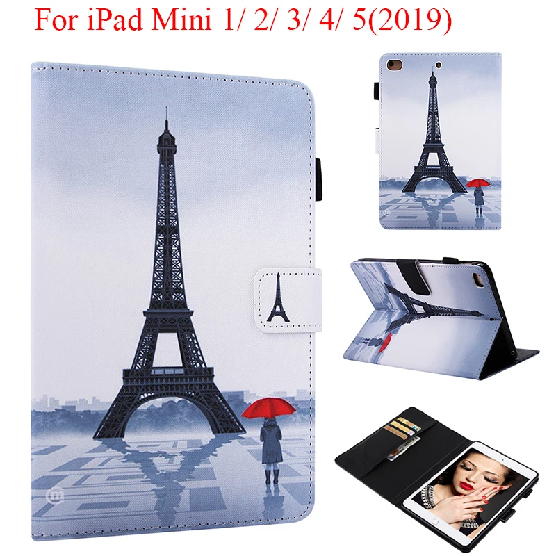 Чехол для нового iPad mini 5 7 9 дюймов 2019 PU кожаный смарт-кошелек с подставкой и