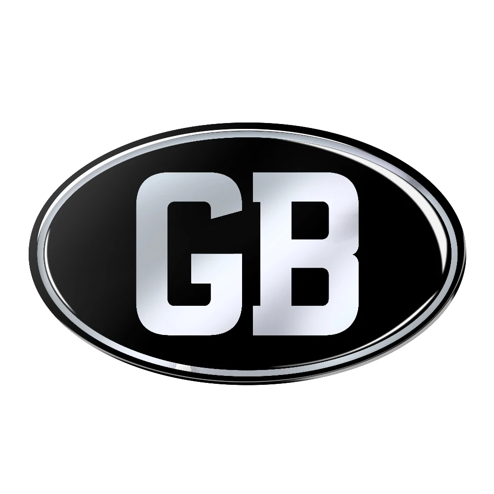 

Motorcycle Tank Decals GB Euro Oval Sticker Car Tail Bike Stickers Resin 3D