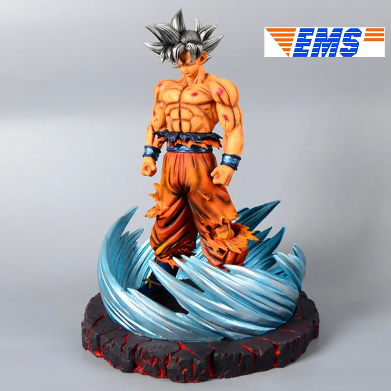 Статуя аниме Dragon Ball Super Kakarotto Super Saiyan Son Goku Ultra Instinct полная длина портрет резиновая фигурка героя игрушки Q757