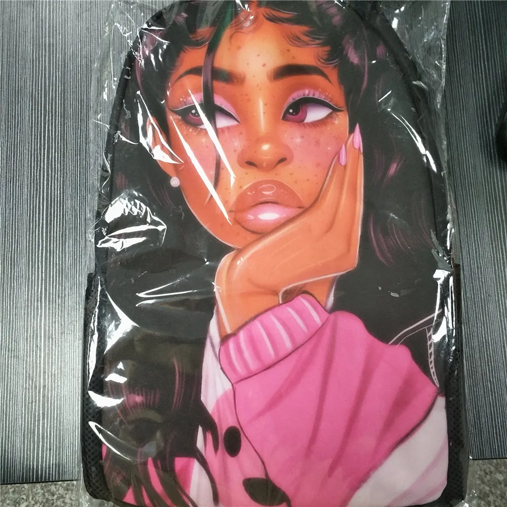 NOISYDESIGNS Children School Bags for Kids Black Girl Magic Afro Lady Printing School Bag Teenagers Shoulder Book Bag Mochila